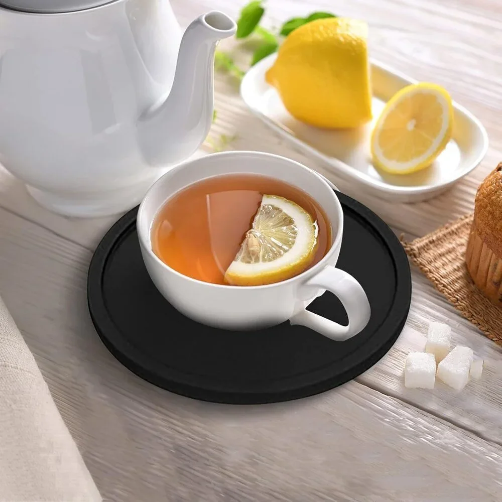 Anti-Slip Reusable Drink Coasters Set - Non Slip Silicone Coasters Protect Desk